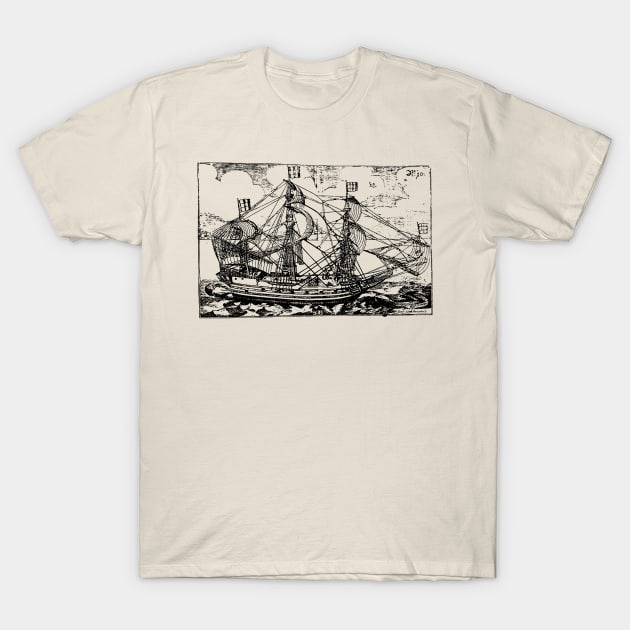 old ship vintage sailing ship, ship on an ocean voyage T-Shirt by penandinkdesign@hotmail.com